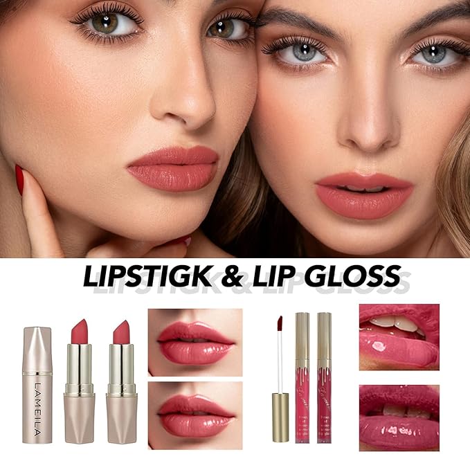 34 Pcs All in One Makeup Kit for Women Full Kit, Makeup Sets Includes Eyeshadow Palette Contour Stick Eyebrow Soap Cosmetic Brush Set Makeup Gift Set for Women Teen (A203)