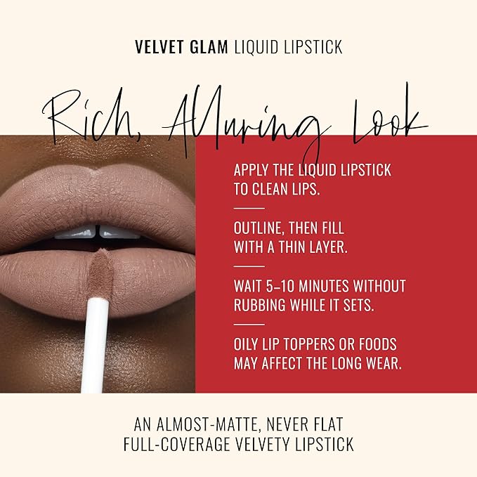 Runway Rogue Velvet Glam Liquid Lipstick, Almost-Matte Light Hazelnut-Brown Lipstick, ‘No Flash’