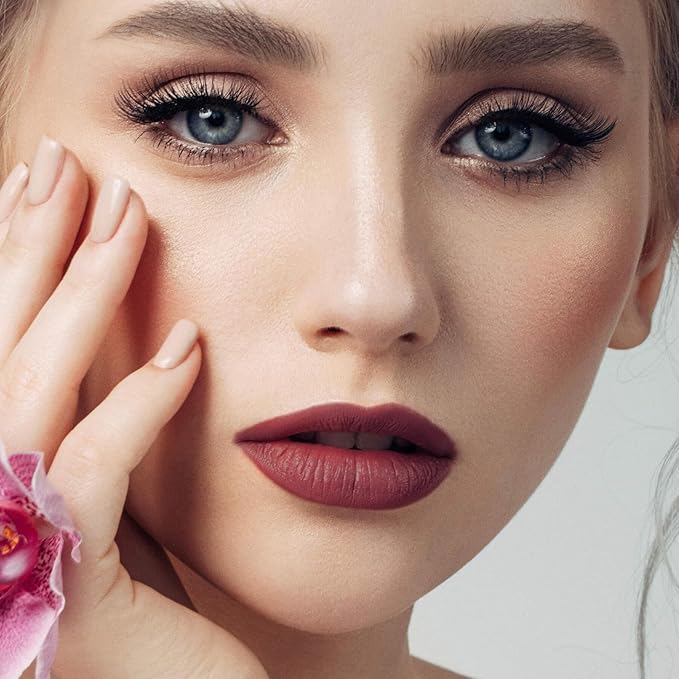 3-Pack Multicolor Matte Liquid Lipstick Set – Smoky Rose, Dusty Rose & Peachy Pink – Long-Lasting, Smudge-Proof, Waterproof – High-Pigment, Transfer-Resistant Colors for All-Day Wear