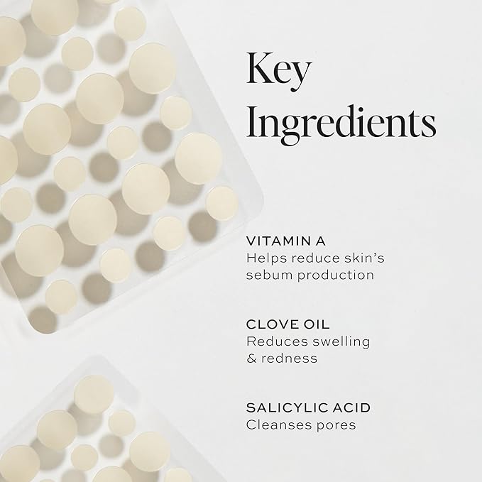 DIME Beauty Power Patch, 72 Count - Hydrocolloid Pimple Patches, Zit Spot and Blemish Aid with Salicylic Acid, Vitamin A, and Clove Oil