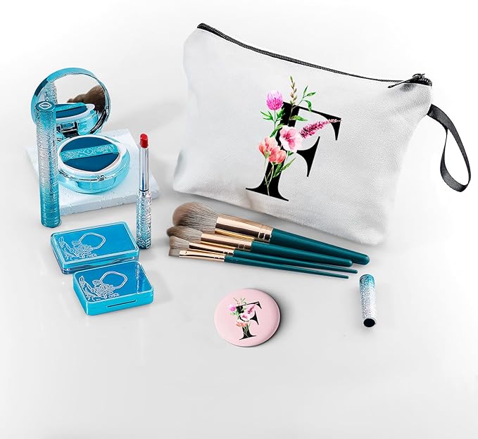 Birthday Friendship Womens Bridesmaid Proposal Coolest Gifts for Sister Teacher Coworkers Bride Personalized Travel Makeup Cosmetic Bag with Mirror Valentines Mothers Day Christmas Graduation F