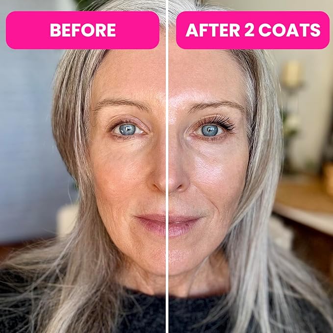 PrimeLash Mascara for Older Women – Volumizing, Incredible Length in 2 Coats – Long-Stay, Zero Clumps, Hypoallergenic (Brown)