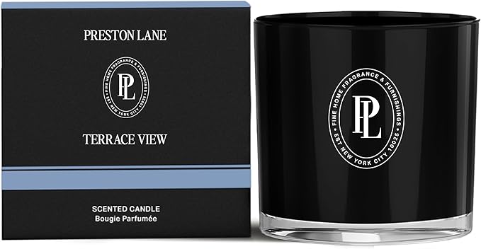 Preston Lane The Deluxe 3-Wick Candle, Scented Candle with Vegan, Soy Wax Blend, Terrace View, 24 Oz