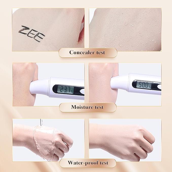 Mushroom Head Air Cushion CC Cream - Moisturizing & Oil Control BB Cream Foundation Create Long-Lasting, Waterproof Makeup Base Primer, Concealer Full Coverage for All Skin Types (Nude)