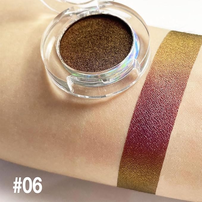 evpct Wine Red Gold Shimmer Glitter Sparkle Chameleon Duo Chrome Multichrome Gothic Iridescent festival Eyeshadow Palette, Single Eye Shadow Palette Makeup for Older Women, Glitter Eyeshadow Stick