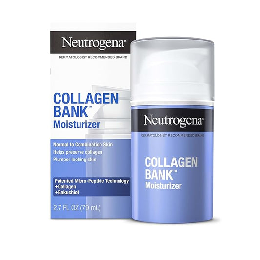 Neutrogena Collagen Bank Face Moisturizer, Larger Size Anti-Aging Face & Neck Collagen Cream, Bakuchiol, Face Lotion Supports Skin’s Natural Collagen for Visibly Plump Skin, 2.7 fl. oz