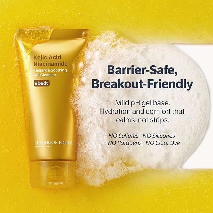 SUNGBOON EDITOR Kojic Acid Niacinamide Face Wash | Turmeric Cleanser for Dark Spots & Radiance | Korean Skin Care with Hyaluronic Acid | Gentle Makeup Remover & Blackhead Cleanser