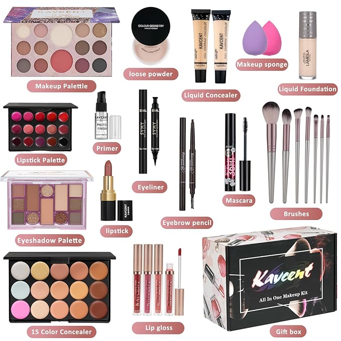 Makeup Kit for Women full Kit Makeup Set for Teens Makeup Kits for Teen Girls Teenagers Eyeshadow Palette Makeup Gift Set for Teens Women