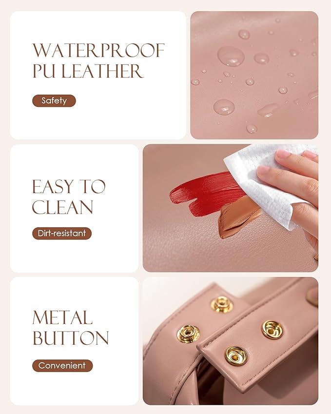 Monogram Gifts for Women, Personalized Makeup Bag with Handle, Initial Double Layer Cosmetic Bag with Makeup Brush Organizer, Cute Cosmetic Pouch for Women, Gifts for Friends Female Mom