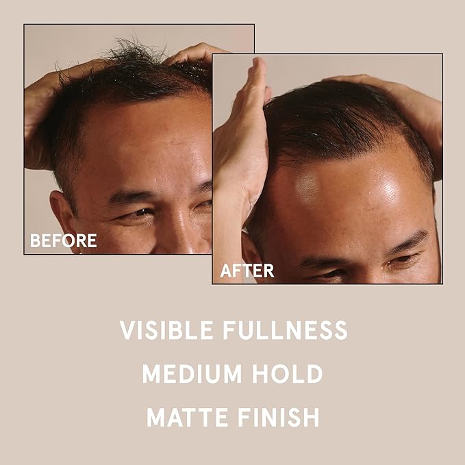 Keeps Matte Thickening Pomade for Men - Natural Ingredients for Fuller Hair: Biotin, Caffeine, Green Tea & Saw Palmetto - All-Day Medium Hold for All Styles