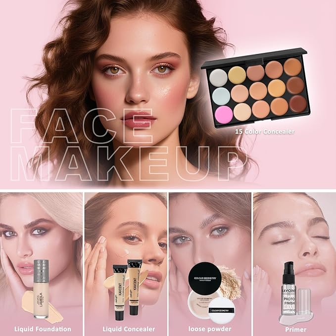 Makeup Kit for Women full Kit Makeup Set for Teens Makeup Kits for Teen Girls Teenagers Eyeshadow Palette Makeup Gift Set for Teens Women