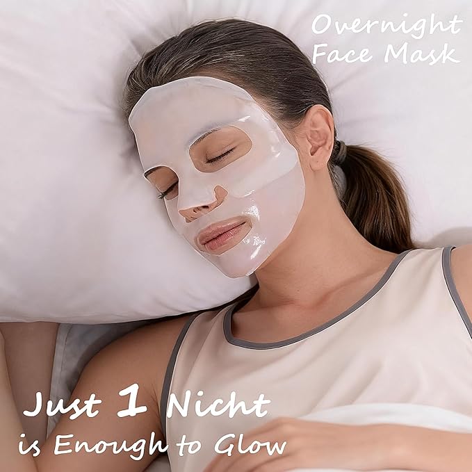 8 Pcs Collagen Real Deep Mask, Collagen Face Mask Overnight, Deep Hydrating, Anti Wrinkle Firming Lifting, Pore Minimizing, Elasticity Improvement, for All Skin Types, Gifts for Women