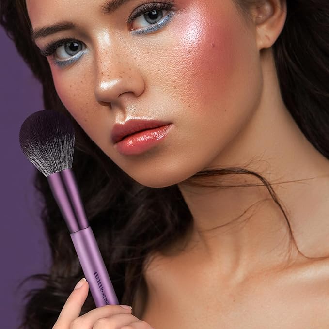 Makeup Brush Set, EIGSHOW Professional Makeup Brushes Kit Foundation Powder Concealers Eye Shadows Makeup 15 Piece for Eye Face Liquid Cream Cosmetics Brushes Kit, Gift for Women, Travel Set(Purple)