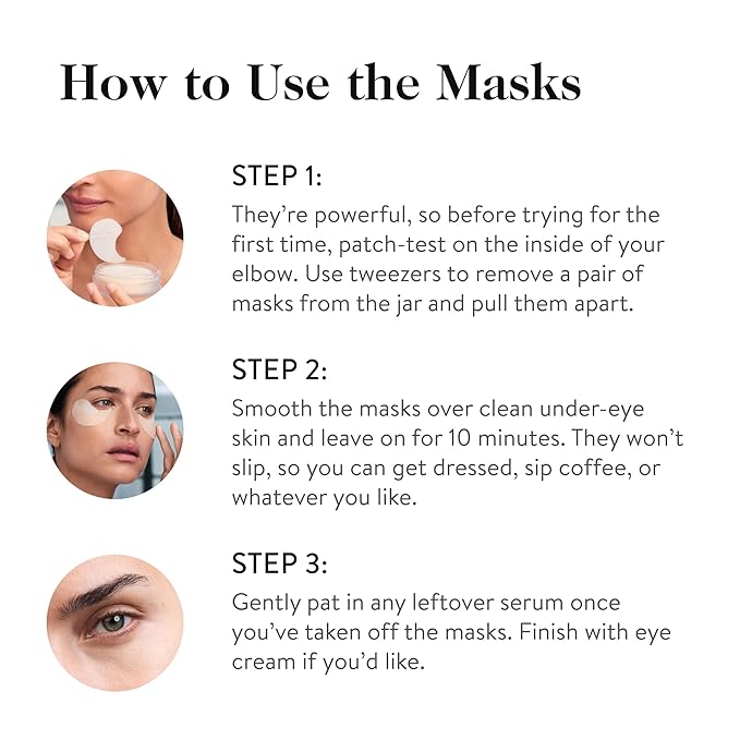 goop Beauty Eye Masks for Puffy Eyes | Under Eye Patches for Dark Circles | VEOCEL Lyocell Masks in Niacinamid Serum | Improves Crows Feet, Fine Lines, & Wrinkles | Paraben & Silicone Free | 30-Pack