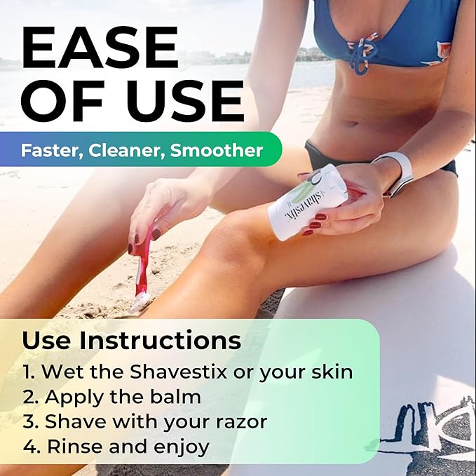 Shavestix Shaving Cream Stick 2.75 Oz - Travel Size Toiletries for Women | Coconut Milk Based Razors, Shavers Friendly Hair Removal Cream Shave Bar | Sub Shaving Gel, Soap, Foam