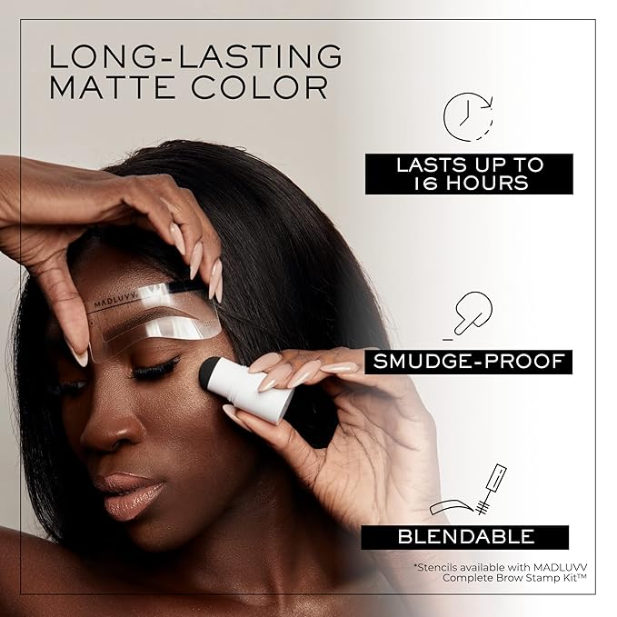 MADLUVV Brow Stamp Refill* - Color Stamp for Brows & Root Touch Up for Women & Men, Instantly Conceal Hair Loss, Grey Hair, Thinning Hair with Stain-Proof/Smudge-Proof Powder Formula (Auburn)