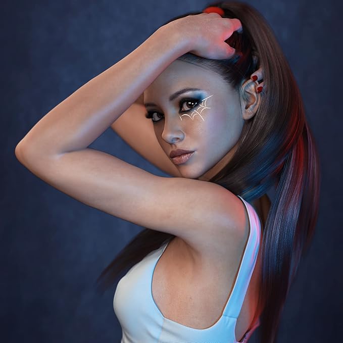 Stencil1FX - Spider Web Eye Makeup Stencil for Costumes, Dress Up, Halloween, Cosplay, Arts, Face Painting - Spider Web