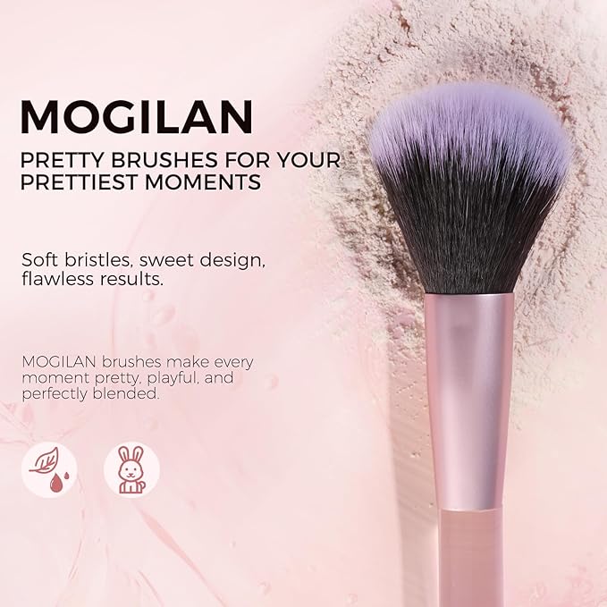 Travel Makeup Brush Set – Portable 6PCS Mini Cosmetic Brushes for Foundation, Concealer, Eyeshadow, Blush, Powder, Contour & Highlight, On-the-Go Makeup Brush Kit with Travel Case