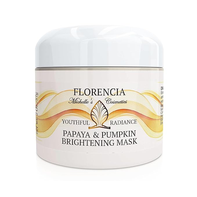 Florencia Papaya & Pumpkin Brightening Mask - Soft and Creamy, Gentle Exfoliating Facial Mask for Smoother, Brighter, Revitalized Complexion - Exfoliate, Renew and Glow, 2 oz