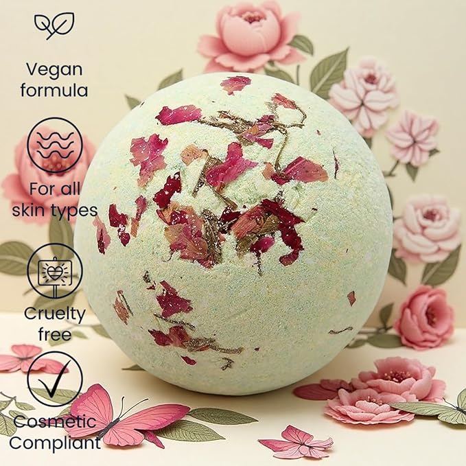 Bath Bombs for Women Spa Gift Set with Maria-Rose Essential Oils Sea Salt Moisturizing Relaxing Birthday Gift for Her Bubble Bath Skincare Relaxation Aromatherapy Gifts 1 Pack