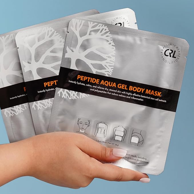 Clinical Resolution Peptide Aqua Gel Mask Instant Hydration, Soothing, Cooling Post-Treatment & Microneedling Relief, 10 Single-Use Masks (2 Boxes, 5 per Box)