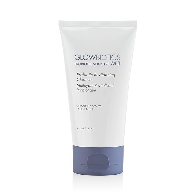 Glowbiotics Probiotic Revitalizing Cleanser: Gentle Hydrating Face Wash for Sensitive Skin | Removes Dirt, Oil & Makeup, Soothes Redness, with Peptides & Aloe Vera