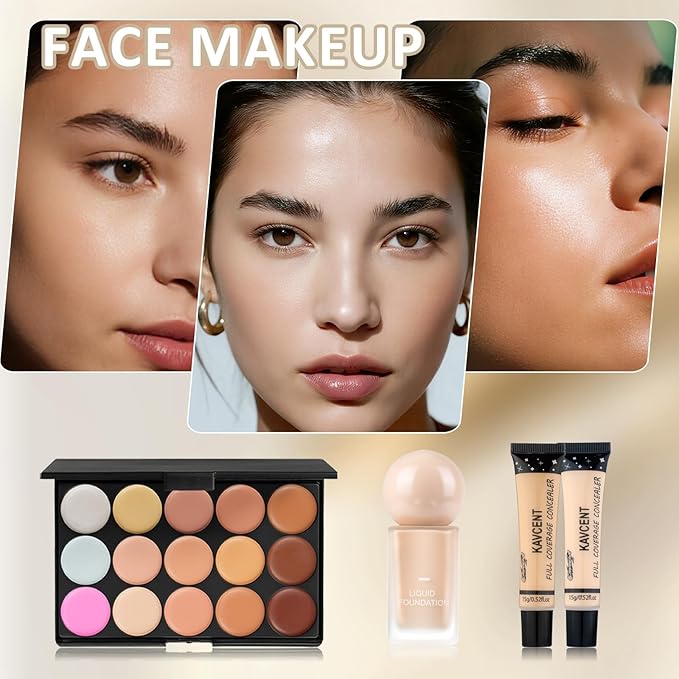 Makeup Set for Teens Women Makeup Kit for Women Full Kit Eyeshadow Foundation Makeup Gift Set for Teen Girls Christmas Makeup Kits for Teens Teenagers 14-16