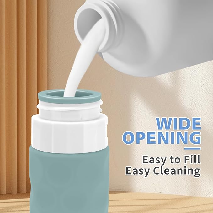 Travel Bottles for Toiletries, 4pcs Tsa Approved 3oz Travel Size Containers, BPA Free Leak Proof Premium Silicone Bottles, Refillable Liquid Squeezable Accessories W/Toiletry Bag(Mint)