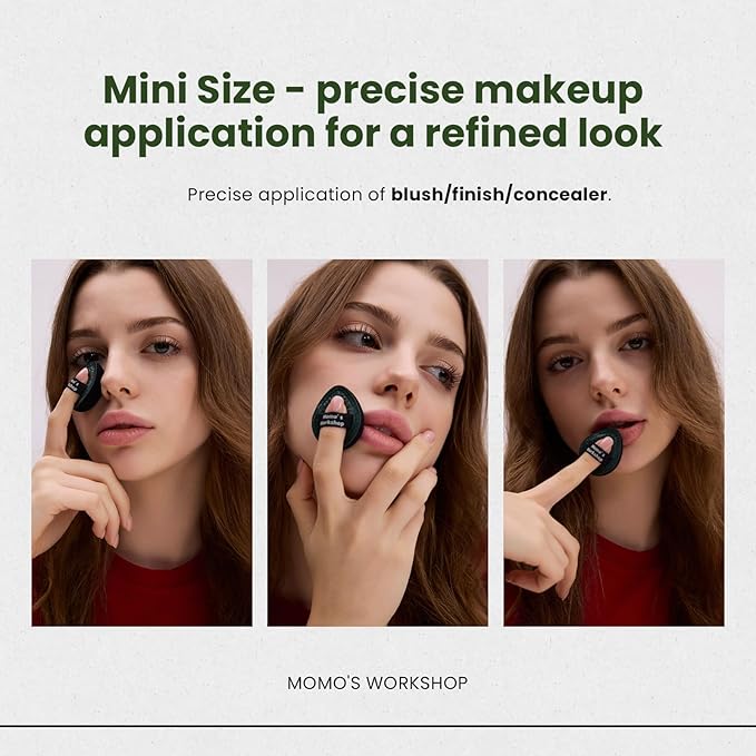 Mini Denim Makeup Sponge Set, Multi-Use Mini Makeup Blenders Sponge for Liquid/Cream/Concealer/Blush/Highlighter, Perfect for Detail Work & Travel,5PCS Mini Concealer Puffs with Storage Case