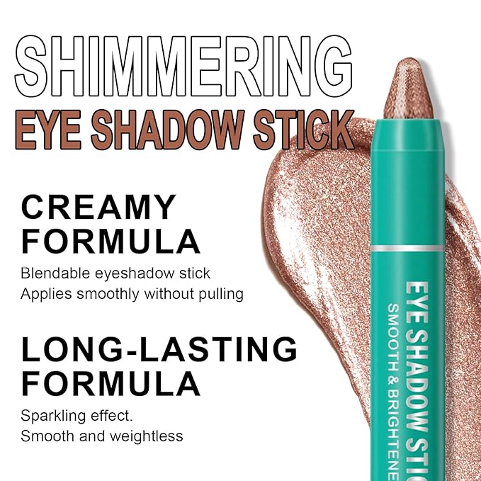 8Pcs Eyeshadow Stick, Eye Brightener Stick, Shimmer Creamy Eye Shadow Makeup, Waterproof Long Lasting Glitter Highlighter Eye Liner Pencil (SET A)