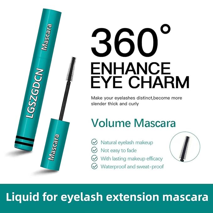 Mascara black eyeLash for Liquid Extensions Sensational Washable Long-Lasting Keep Your Lashes Thick And Waterproof Smudge-Proof Hypoallergenic 10.8g/0.39 OZ (Black)