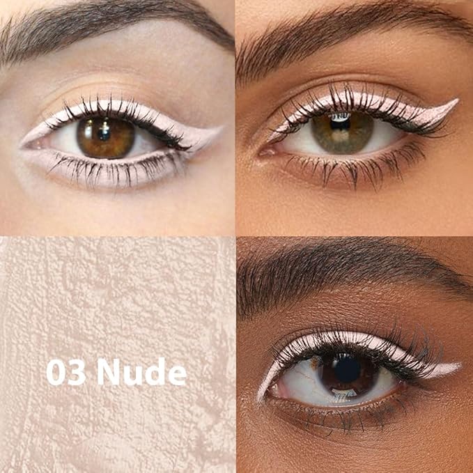 evpct 2Pcs Nude Color Gel Glitter Eyeliner Pencils Set for Women Waterline Waterproof Smudge Proof lapiz de ojos delineador de ojos contra el agua Eye Liner Makeup