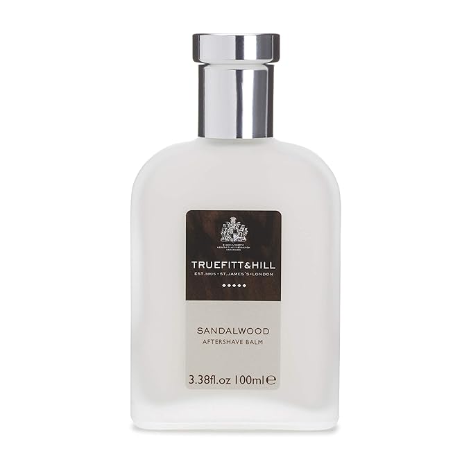 Truefitt & Hill Luxury Aftershave Balm - Sandalwood - Premium Soothing Moisturizer with Aloe Vera Extract - Ideal for Sensitive Skin, Razor Burn Relief, and a Silky Smooth Finish - 3.38 oz.