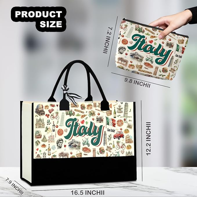 Seattle Italy Chicago New York Las Vegas Paris Gifts for Women Canvas Tote Bag Mother's Day Gifts for Women