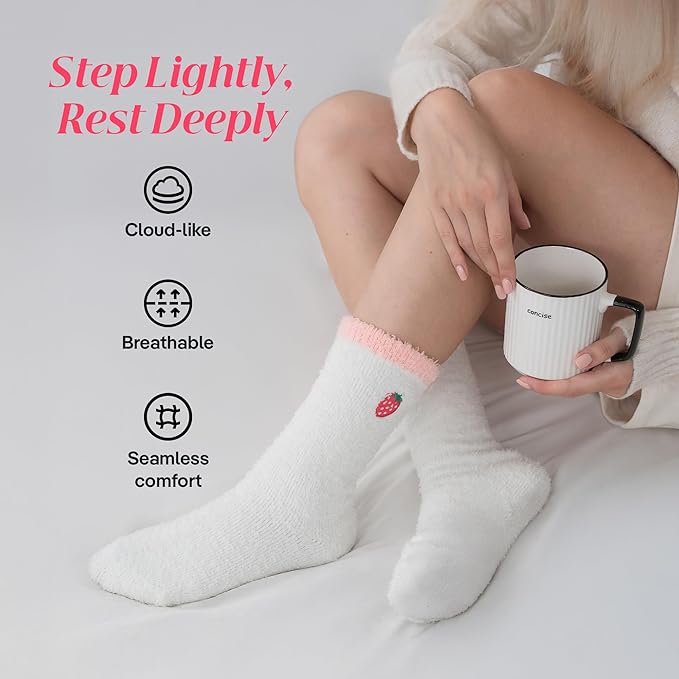 CoolMate GLOBAL Fuzzy Socks for Women Gift Box, Cozy, Soft, Comfy & Cloud-Like Socks, Plush, Durable for Spa, Home