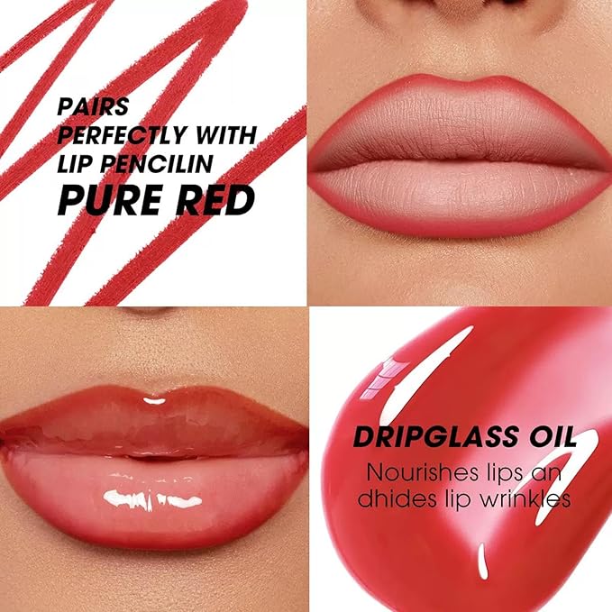 Nude Lip Liner Waterproof Lip Kit With Lip Liner and Gloss Long Lasting Pluming Smudge proof Highly Pigmented Lip Liner Set with Lipgloss (04# Nude)