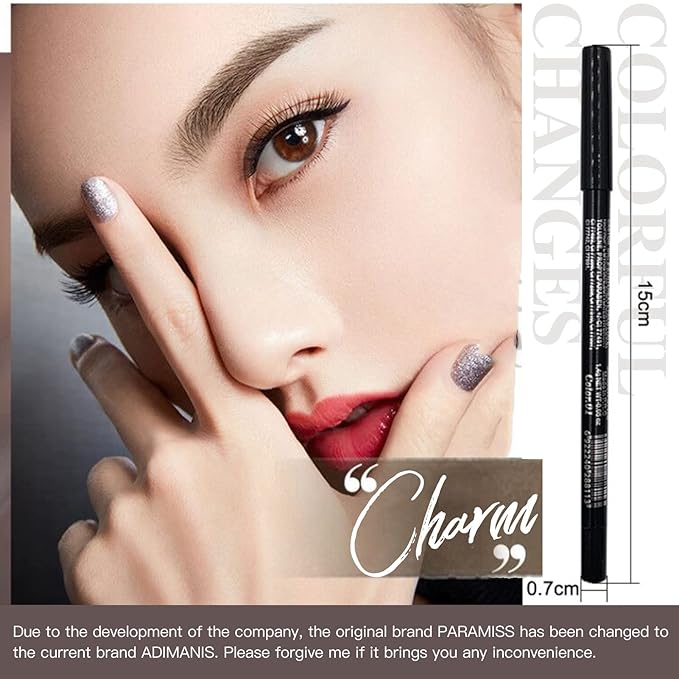 ADIMANIS 15 Colored Eyeliners Pen Set, Colour Eyeliner Pencils Pearl Eyeliner Kit Glitter Eye Liners for Women, Eye Shadow Pencil, Lip Liner, Professional Eye Makeup Set with Halloween Cosplay Makeup