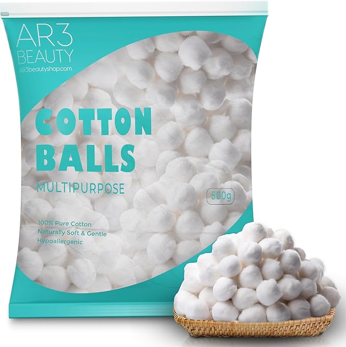 100% Pure Cotton Balls—Ultra-Soft, Absorbent, Multipurpose for Skincare, Makeup Removal, Baby Care, First Aid, Crafts—Hypoallergenic & Lint–Free—Large 1000/Pk for Home, Salon & Medical Use.