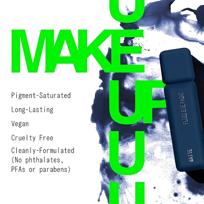 about-face Matte Fluid Eye Paint Lost Unfound – High-Pigment Liquid Eyeshadow, Long-Lasting, No-Budge Matte Finish, Vegan & Cruelty-Free (Midnight Blue)