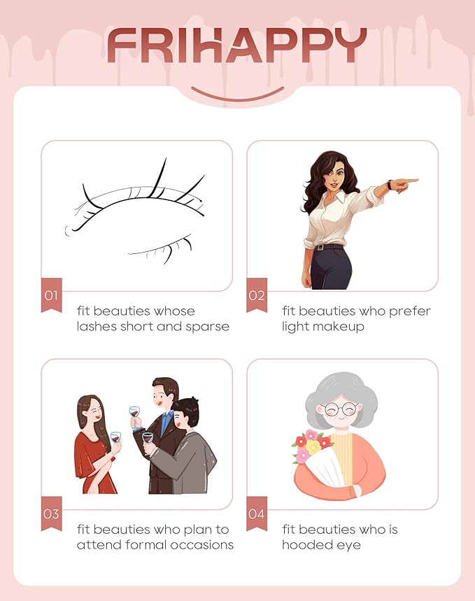 Short Lashes light wispy lashes Lashes Eyelashes Lashes Wispy False Eyelashes Natural Eyelashes Mink Lashes, Frihappy Lashes 5 Pairs Frihappy#8