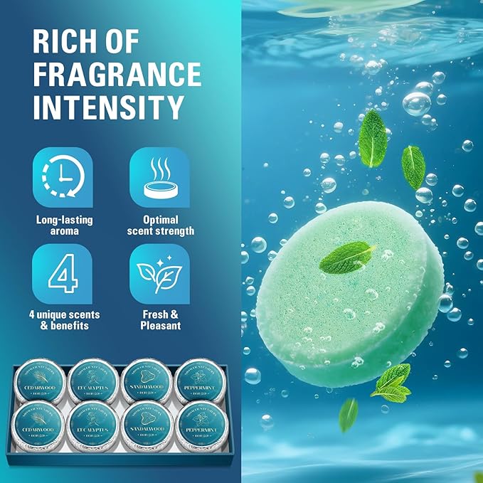 Shower Steamers Aromatherapy – Birthday & Christmas Gifts for Men Teen Dad, Stocking Stuffers White Elephant Gifts for Adults, SPA Self Care Relaxing Natural Essential Oils Bath Bombs