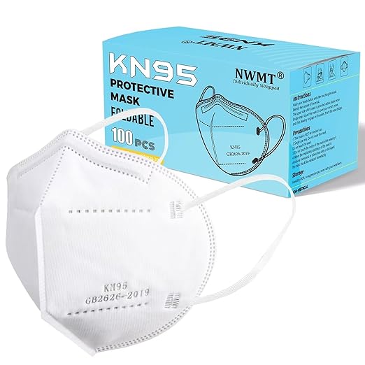 White KN95 Face Masks 100 Pack Breathable Disposable Face Masks