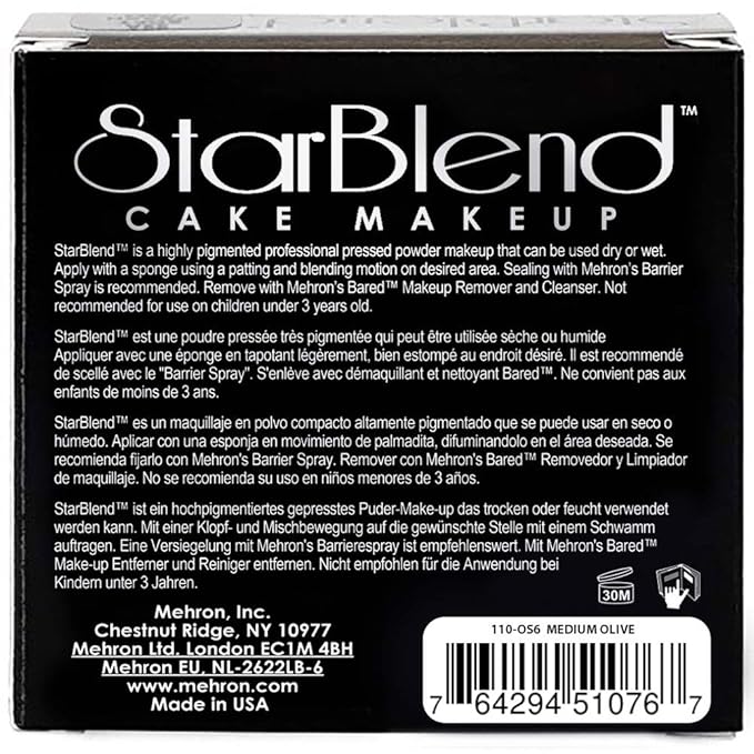 Mehron Makeup StarBlend Cake (2 oz) (Medium Olive)