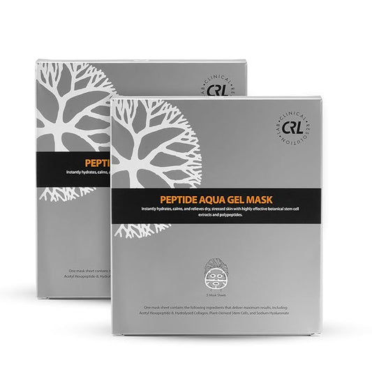 Clinical Resolution Peptide Aqua Gel Mask Instant Hydration, Soothing, Cooling Post-Treatment & Microneedling Relief, 10 Single-Use Masks (2 Boxes, 5 per Box)