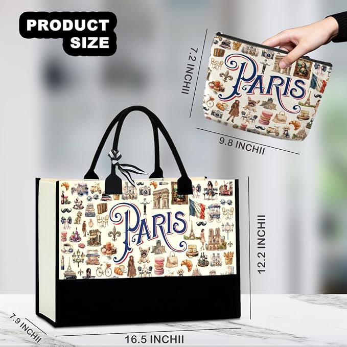 Seattle Italy Chicago New York Las Vegas Paris Gifts for Women Canvas Tote Bag Mother's Day Gifts for Women