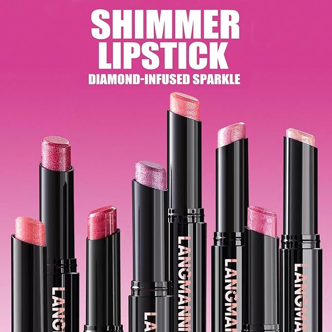 Lipstick For Women Matte Nude Glitter Shimmer Metallic Highly Pigmented Moisturizing Lip stick Hypoallergenic Waterproof Long Lasting Lipsticks Quick Makeup Lightweight Portable 02# Classic Red