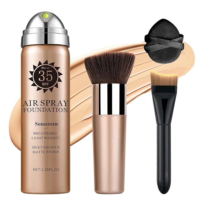 Air Brush Makeup Foundation,Magic Minerals Airbrush Foundation Makeup,Silk Flawless,Buildable Coverage,Moisturizing Formula for Smooth Radiant Skin (02 Beige)