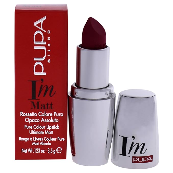 Pupa Milano I'm Matt Pure Colour Lipstick, 050 Runway Fuchsia, 3.5 g