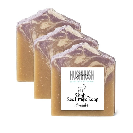 Goat Milk Soap Bar for Face & Body | Lavender Soap with Essential Oils & Fragrance Oils | Moisturizing Vitamin-Rich Skincare – Lavender 3 Pack