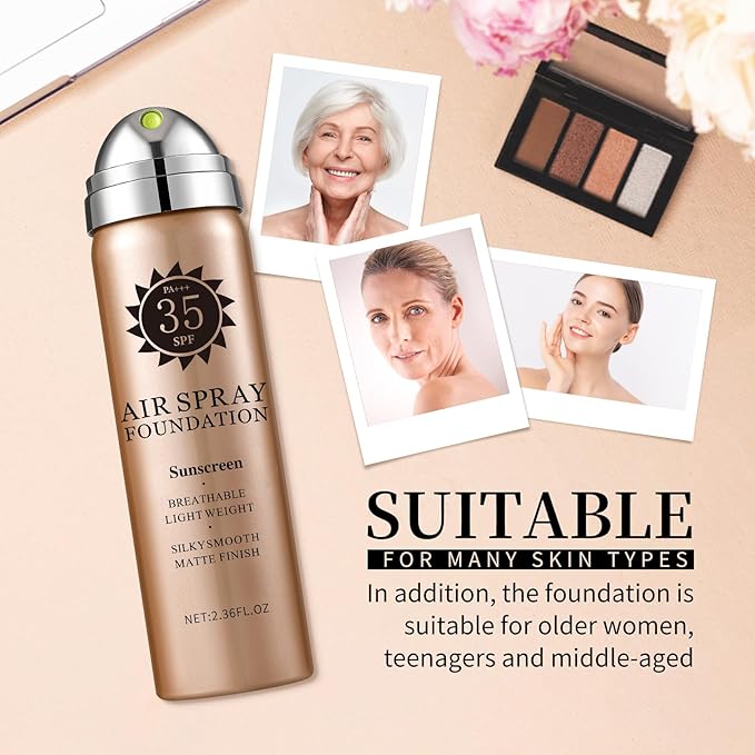 Air Brush Makeup Foundation,Magic Minerals Airbrush Foundation Makeup,Silk Flawless,Buildable Coverage,Moisturizing Formula for Smooth Radiant Skin (02 Beige)